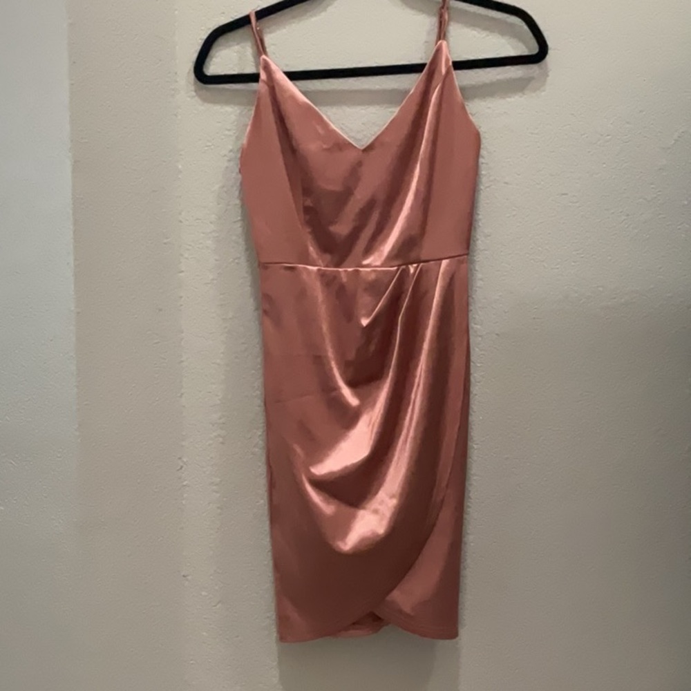 Elegant Pink Satin Dress